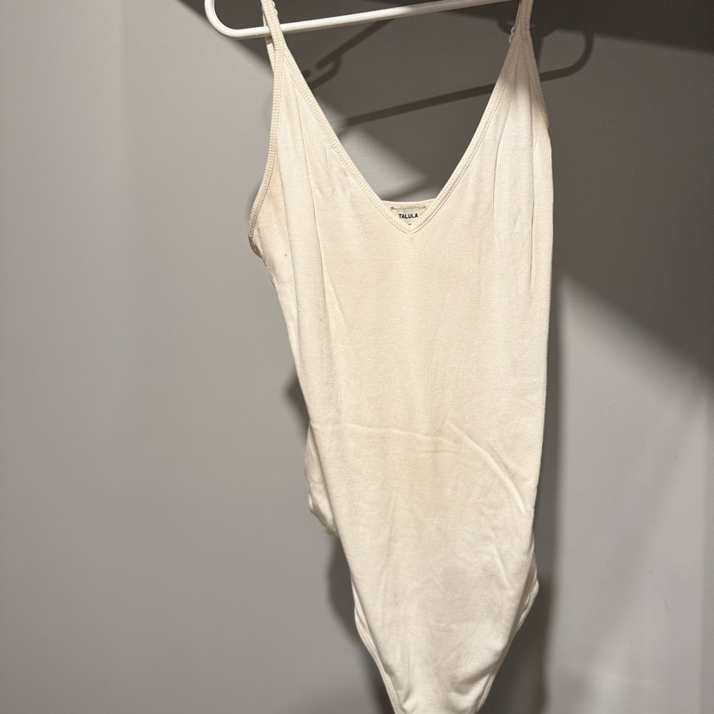 Talula Cream V-Neck Bodysuit